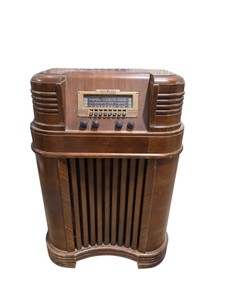 Vintage Philco 40-180 Console Tube Radio Wood Cabinet