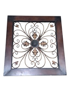 Large 38 x 42 Decorative Framed Metal Scrollwork Wall Mirror  Wall Art