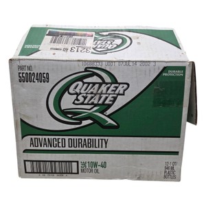Quaker State Advanced Durability SAE 10W-40 Motor Oil, 12 Quart Case, Open Box