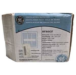 GE BF60CP Ventilation Bath Fan Exhaust Fan Open Box With User Guide