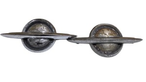 Pair of Vintage Chrome Globe & Wing Wall Sconce