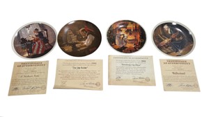 Norman Rockwell Edwin M. Knowles Collector Plate Lot With COAs & Boxes, 1979-1980