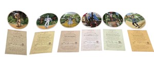 Large Collector Plate Lot  Knowels limited edition Wizard of Oz  & COAs