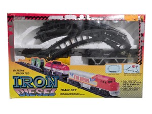 Battery Operated Iron Diesel Train Set No. 602 Union Pacific Tank Car Track Boxed