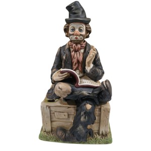 Distressed Clown Porcelain Figurine