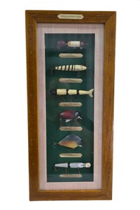 Framed Fishing Lures of the 20th Century Display Shadow Box