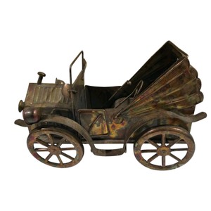 Vintage Metal Carriage Automobile Dcor Piece Made in Hong Kong