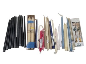 Taper Candle Lot, Black Candles, Bombay Home Fragrances & Snowman Candles
