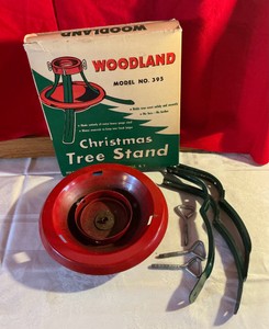 Vintage Woodland christmas tree stand model no. 395 Poloron products inc.