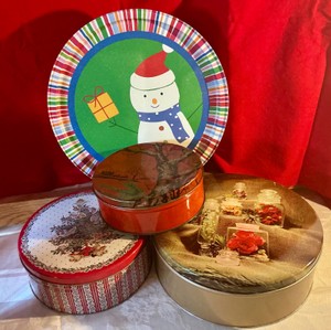 Group of collectable and vintage Christmas tins