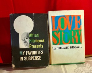 Vintage books, Love story by Seagal and My favorites in suspense by Alfred Hitchcock