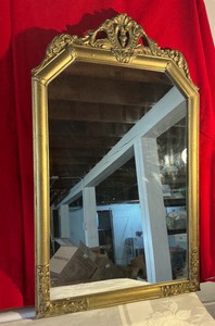 Vintage gold painted wood framed mirror