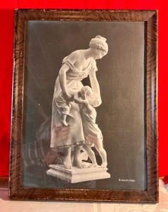 Vintage Luca Madrassi brother kiss sculpture print