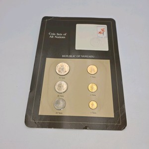 1983 Republic of Vanuatu Coin Set of All Nations  6 Coin Set w Stamp Cover  No Silver Content