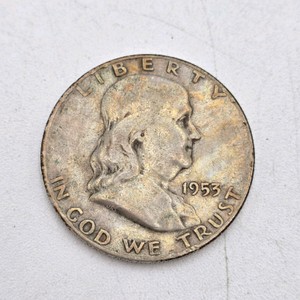 1953-D Franklin Half Dollar  90% Silver  .36169 Troy Oz Silver  Denver Mint U.S. Coin