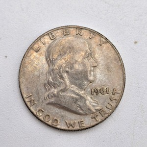 1961-D Franklin Half Dollar  90% Silver  .36169 Troy Oz Silver  Denver Mint U.S. Coin
