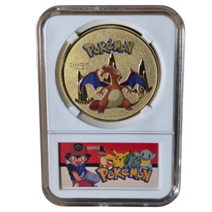 Pokmon Charizard Gold-Tone Collectible Coin Medallion in Display Case