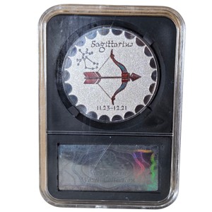 Sagittarius Zodiac Silver-Tone Commemorative Coin-Style Medallion in Display Case