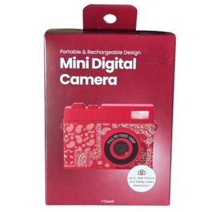 Mini Digital Camera 1080p Video 3MP Photos 2-Inch Display Rechargeable Red