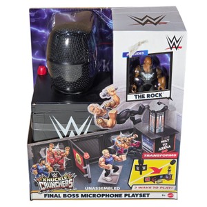 WWE Knuckle Crunchers Final Boss Microphone Playset with The Rock Figure