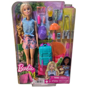 Barbie Camping Doll Set with Puppy, Tent, Backpack & Accessories  Mattel HDF73