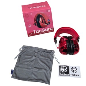 TacGuru 130 Kids Hearing Protection Earmuffs Ruby Red NRR 23dB