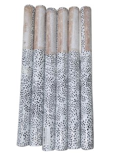 Lot of 6 Safiyya Peel & Stick Vinyl Wallpaper Rolls Black & White Spot Pattern  2M