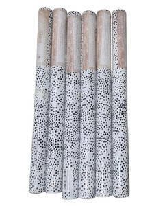 Lot of 6 Safiyya Peel & Stick Vinyl Wallpaper Rolls Black & White Spot Pattern  2M Each