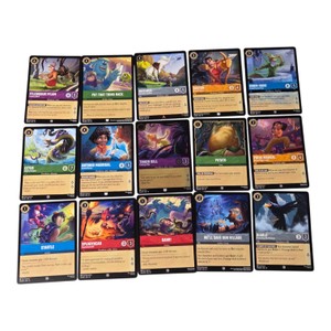 15 Disney Lorcana TCG Card Lot EN13 Maximus Robin Hood Tinker Bell Gaston