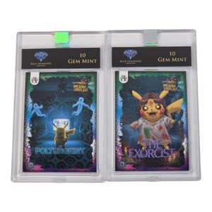 2 Pikachu Cosplay Horror Cards Poltergeist & The Exorcist Blue Diamond Gem Mint 10