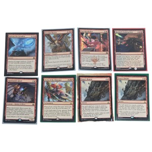 8 Magic The Gathering Red Rare Card Lot Brasss Bounty Form of the Dinosaur