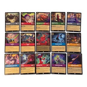 Disney Lorcana TCG 15-Card Lot  Carl & Russell, Sun Yee, Beast, Yzma & More