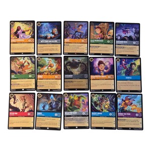 Disney Lorcana TCG 15-Card Lot  Woody, Hades, Mickey Mouse, Darkwing Duck & More