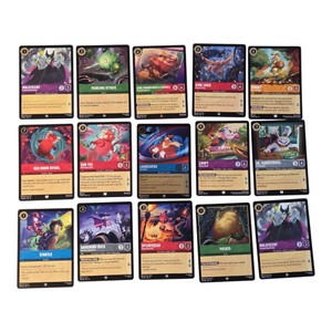 Disney Lorcana TCG 15-Card Lot  Carl & Russell, Sun Yee, Maleficent, Darkwing Duck