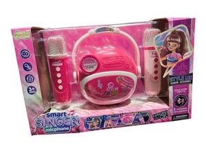 Smart Singer Karaoke Set w Speaker & 2 Wireless Microphones  Pink Model K12