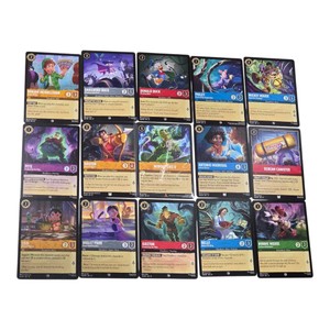 Disney Lorcana TCG 15-Card Lot  Mickey Mouse, Darkwing Duck, Gaston, Belle & More