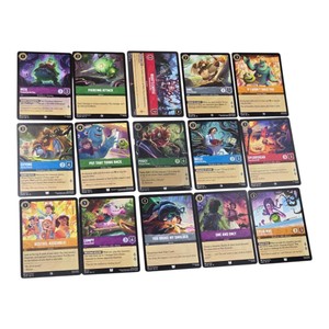 Disney Lorcana TCG 15-Card Lot  Posey, Beasts Castle, Belle, Pete & More