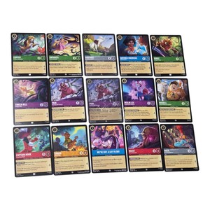Disney Lorcana TCG 15-Card Lot  Posey, Maximus, Rapunzel, Beast, Pain & More