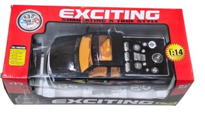 114 Scale RC Custom Pickup Truck Speed GT 49MHz Black Flame  Boxed Untested