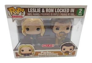 Funko Pop Parks and Recreation Leslie & Ron Locked In 2-Pack Vinyl Figures