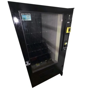 AMS 39-VCF Refrigerated Glass-Front Snack & Beverage Vending Machine  Cashless Reader, Bill Acceptor, Keypad & Key Included  Untested