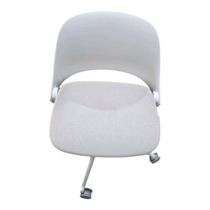  Approx. $983 Retail. Humanscale Trea Designer Ergonomic Chair used 4-Star Swivel Caster Base, Upholstered Seat & Reclining White Shell