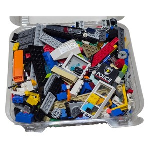 Assorted LEGO Building Bricks & Police Parts Lot  Approx. 1 lb 3 oz