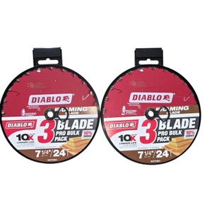Diablo D0724R3 7-14 in. 24T Framing Circular Saw Blades  2 Packs, 6 Blades Total
