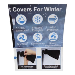 Lot of 4 Hometopia Outdoor Faucet Covers  Winter Freeze Protection Black