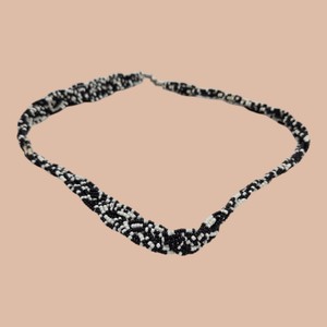 Black & White Multi-Strand Seed Bead Twisted Necklace