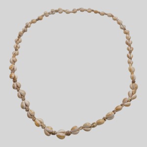 Long Cowrie Shell Necklace with Knotted Natural Shell Accents