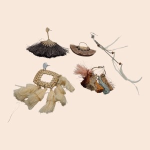 Lot of 5 Unmatched Statement Earrings  Tassel, Feather & Woven Singles