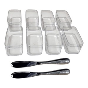 8 Clear Plastic Dessert Boxes with Lids  2 NEVKHA Stainless Steel Butter Spreaders
