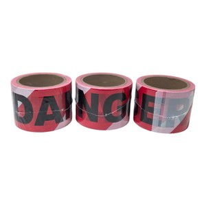 Lot of 3 DANGER Barricade Tape Rolls  RedBlack, 3 in x 300 ft Each
